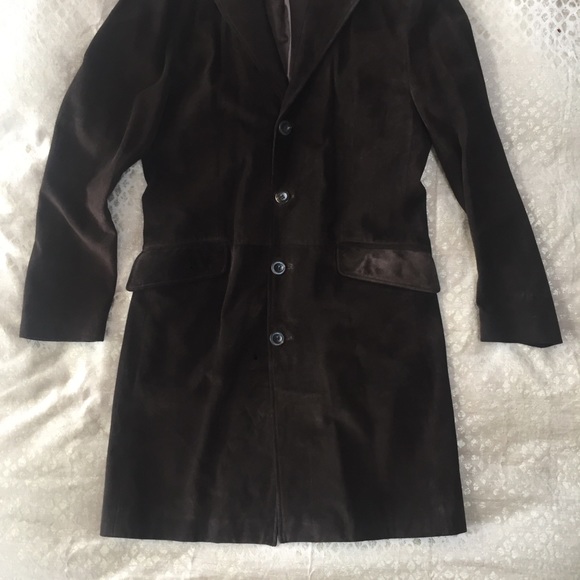 Mens Small HUGO BOSS Brown Suede Larian Coat - Picture 3 of 11